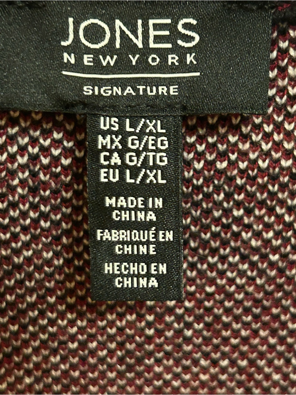 Jones New York Red Plaid Zip-Front Poncho Sweater - Picture 5 of 7